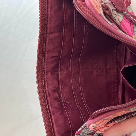 Vera Bradley Quilted Zip Around Wristlet Wallet Floral Pink - Picture 12 of 16